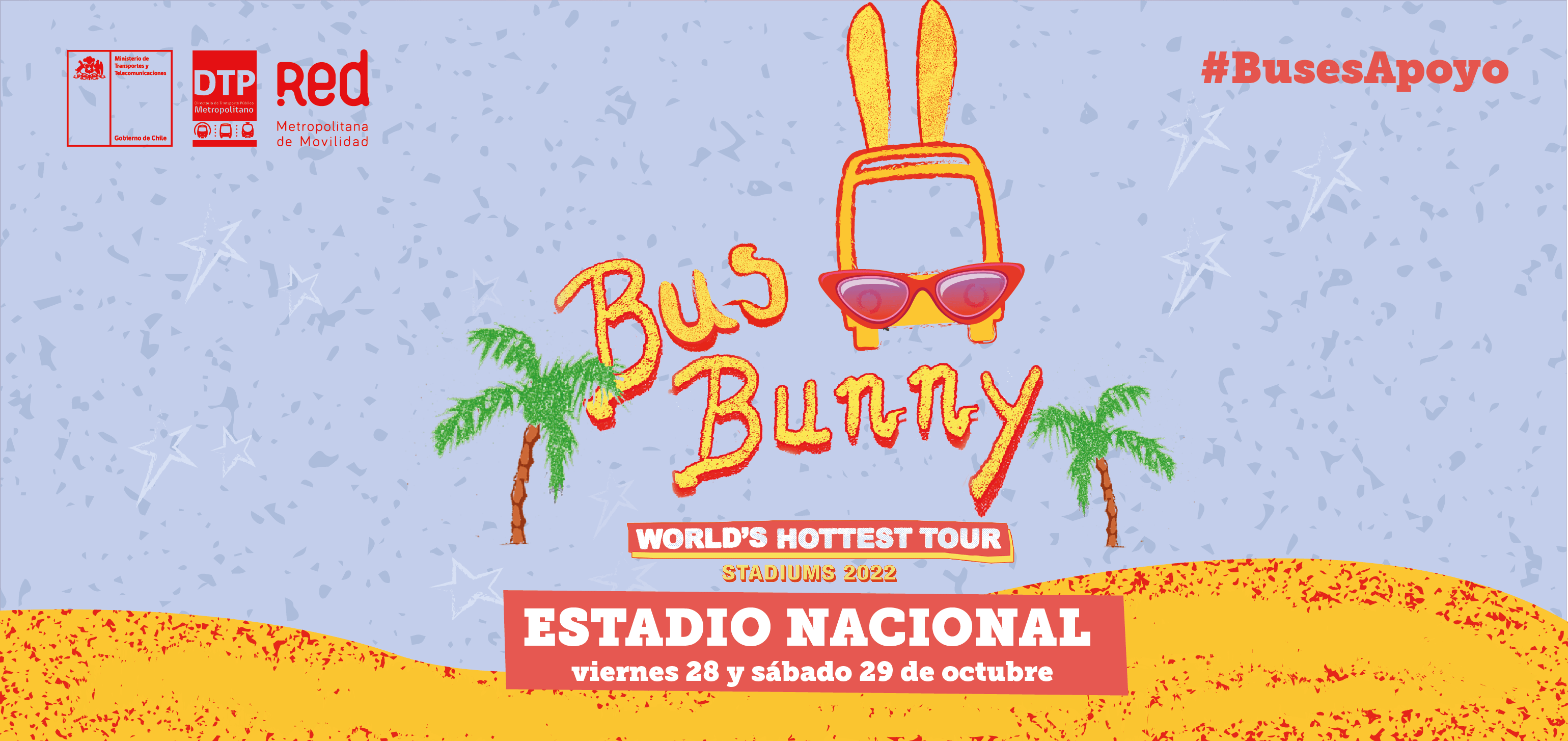 Plan Especial de buses para conciertos de Bad Bunny en el Estadio Nacional