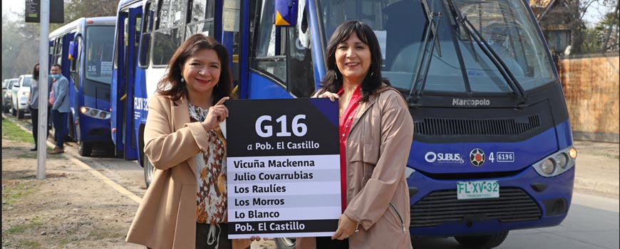 DTPM da inicio a extensión del servicio G16 en La Pintana
