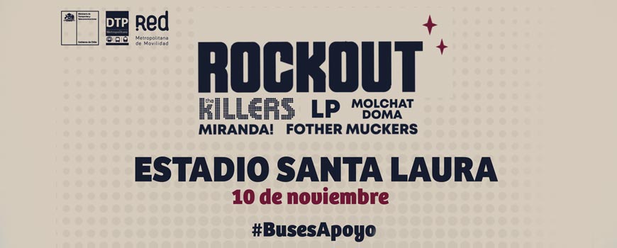 RED contará con Plan Especial de buses para el Festival Rockout en el Estadio Santa Laura