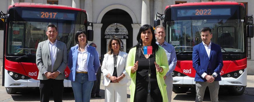 A 5 años de la llegada de buses eléctricos al sistema Red: 128 millones de kilómetros recorridos y 280 millones de bips!